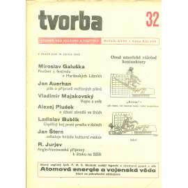 Tvorba – Týdeník pro kulturu a politiku, ročník XVIII., číslo 32/1949 (časopis, noviny)