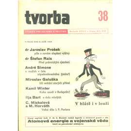 Tvorba – Týdeník pro kulturu a politiku, ročník XVIII., číslo 38/1949 (časopis, noviny)