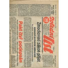 Polední list, ročník VII., číslo 159/1933 (1. republika, noviny)
