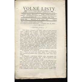 Volné listy, ročník VIII., číslo 91/1899. Časopis šířící zásady bezvládí (anarchismus, exil, noviny, časopis, USA)