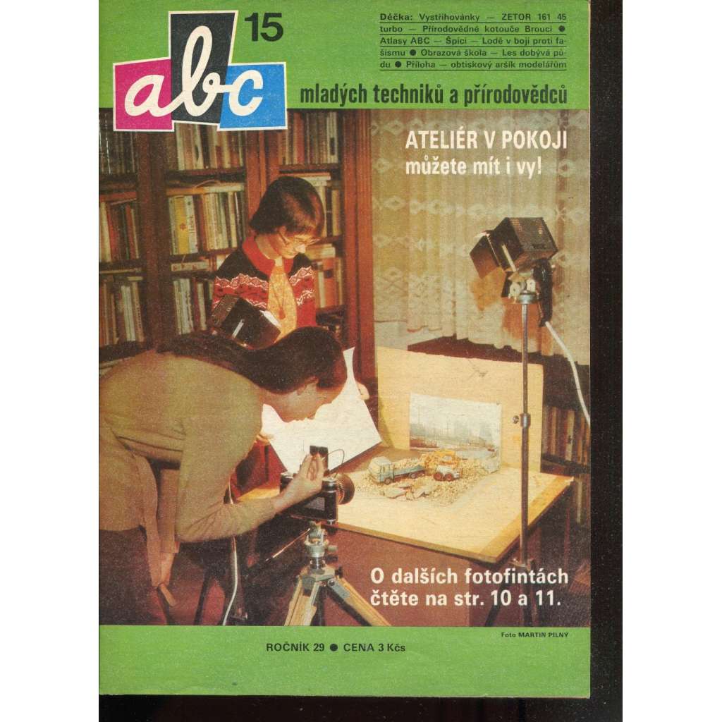 Časopis ABC, č. 15, roč. 29 (1985) - Obsahuje vystřihovací modely - déčka [Jedno číslo časopisu. Obsahuje všechny vystřihovací modely na polokartonu - déčka]