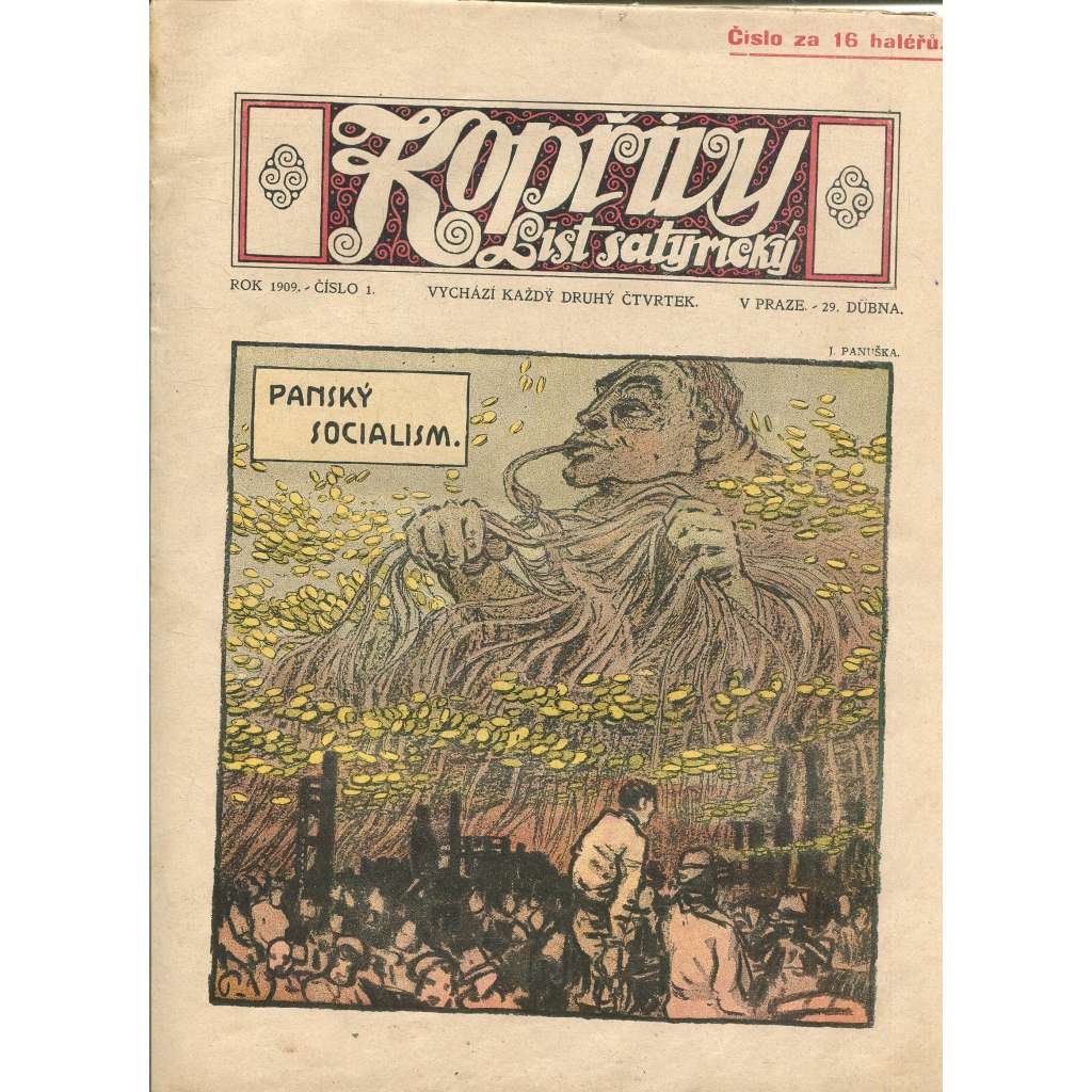 Kopřivy, číslo 1/1909 (časopis, noviny) List satirický