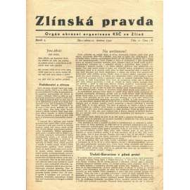 Zlínská pravda, ročník II., číslo 71/1945. Orgán okresní organisace KSČ ve Zlíně (noviny, časopis, komunistická literatura)
