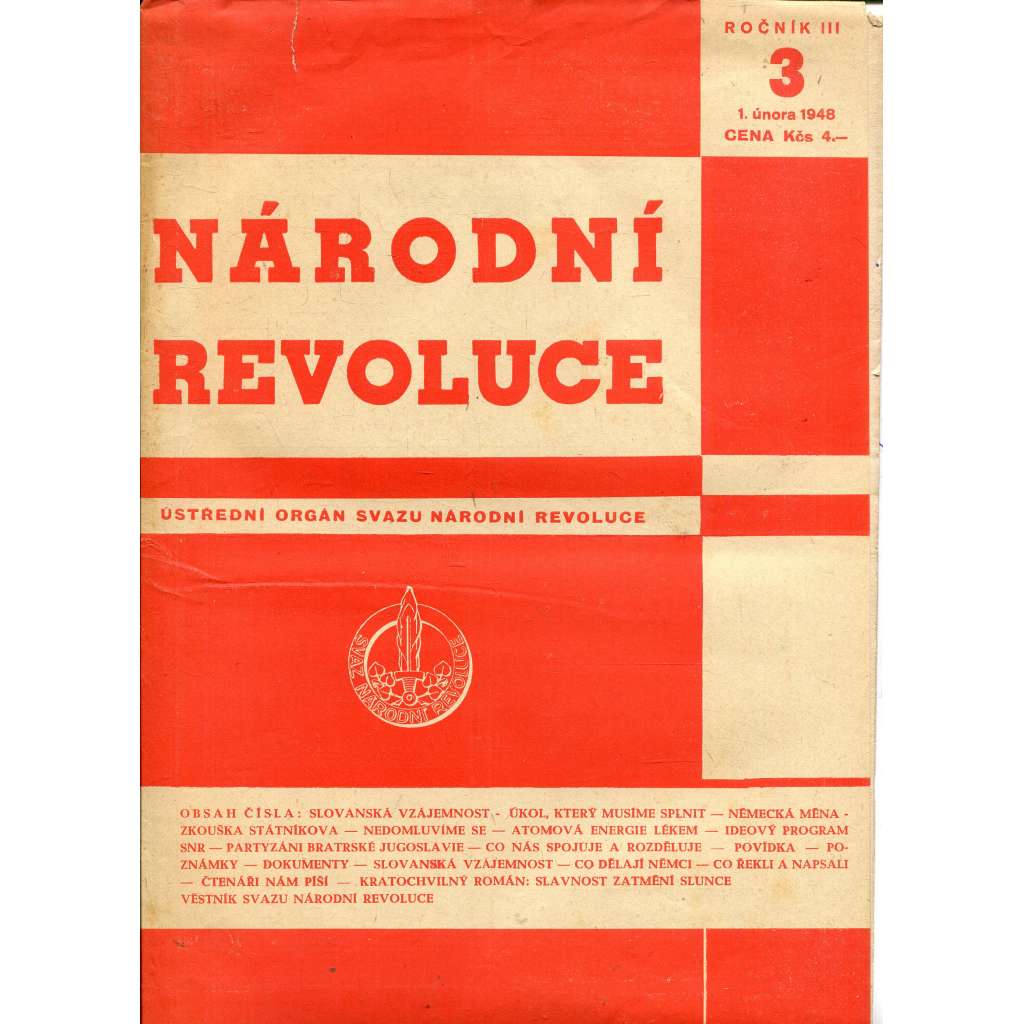 Národní revoluce, ročník III., číslo 3/1948 (časopis, noviny)