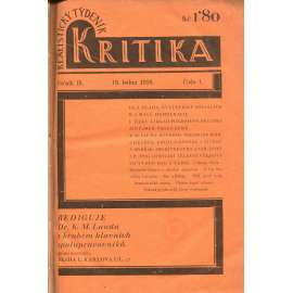 Kritika – Realistický týdeník, roč. III, číslo 1-24/1926
