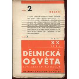 Dělnická osvěta, ročník XX., číslo 2/1934. Socialistická revue (1. republika, časopis)
