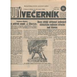Rudý večerník (29.8.1928) - staré noviny, 1. republika