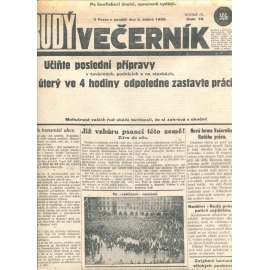 Rudý večerník (2.4.1928) - staré noviny, 1. republika (pošk.)