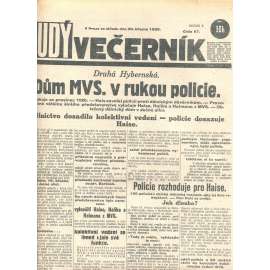 Rudý večerník (20.3.1929) - staré noviny, 1. republika