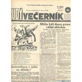 Rudý večerník (11.4.1928) - staré noviny, 1. republika