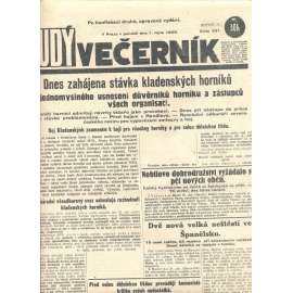 Rudý večerník (1.10.1928) - staré noviny, 1. republika