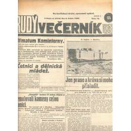 Rudý večerník (3.4.1929) - staré noviny, 1. republika