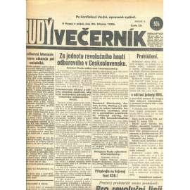 Rudý večerník (29.3.1929) - staré noviny, 1. republika