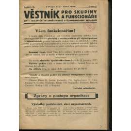 Věstník pro skupiny a funkcionáře Unie železničních zaměstnanců v Československé republice, ročník IX., číslo 1-12/1938 (železnice)