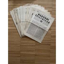 Národní železničář, ročník IX., čísla 1-24/1933 (staré noviny, 1. republika) - [železnice, lokomotiva, doprava] - číslo 7. je poškozeno