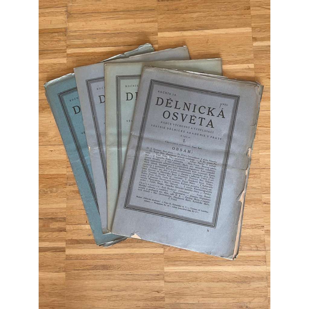 Dělnická osvěta, ročník IX., čísla 1-12/1923 (Věstník Dělnické akademie v Praze) - kompletní ročník (časopis, noviny)