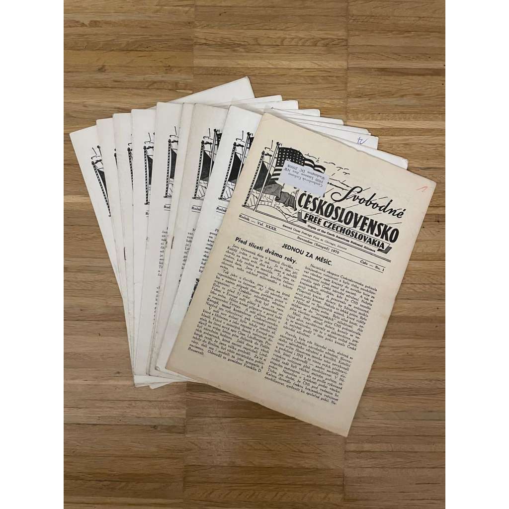 Svobodné Československo, ročník XXXII., čísla 1-12/1970-1971 / Free Czechoslovakia (exil, USA, časopis, noviny)
