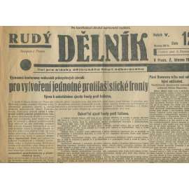 Rudý dělník, ročník V., číslo 12/1934. List pro otázky dělnického hnutí odborového (odbory, 1. republika, staré noviny)