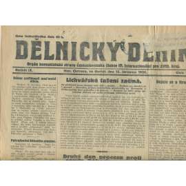 Dělnický deník, ročník IX., číslo 161/1926 (1. republika, staré noviny, komunistická literatura) - Ostrava
