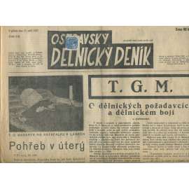Ostravský dělnický deník, ročník 218 (17.9.1937) - 1. republika, staré noviny - Ostrava (T. G. Masaryk)