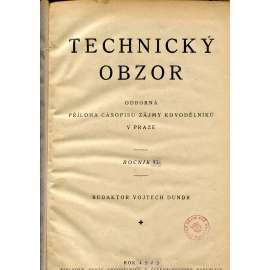 Technický obzor, ročník VI., čísla 1-20/1925. Odborná příloha časopisu Zájmy Kovodělníků