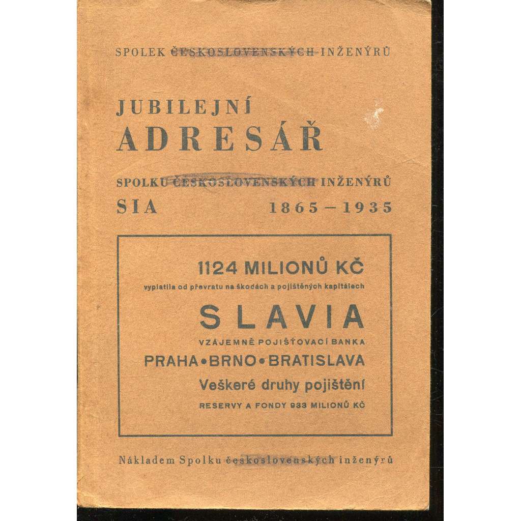 Jubilejní adresář Spolku československých inženýrů SIA 1965-1935
