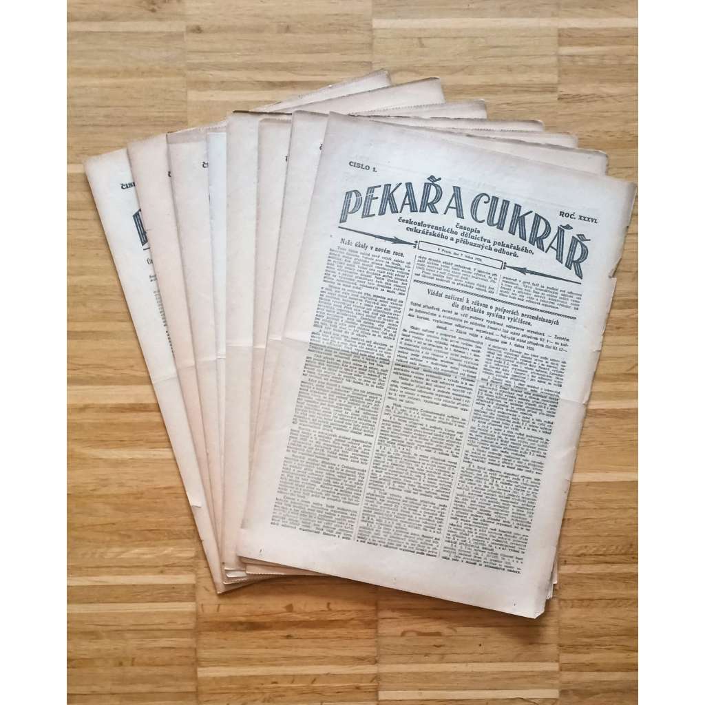 Pekař a cukrář, ročník XXXVI., číslo 1-26/1925. Časopis československého dělnictva pekařského, cukrářského a příbuzných odborů (noviny) - kompletní ročník
