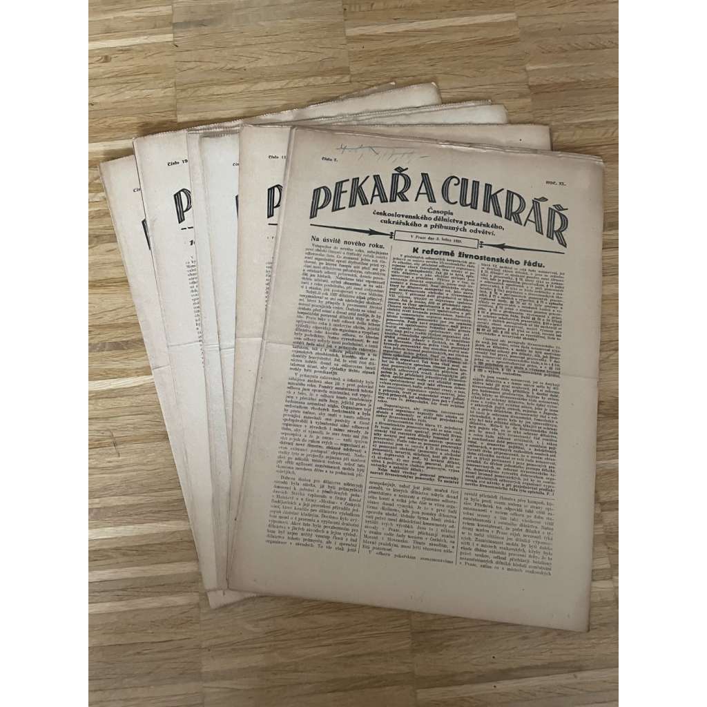 Pekař a cukrář, ročník XL., číslo 1-26/1929. Časopis československého dělnictva pekařského, cukrářského a příbuzných odborů (noviny) - kompletní ročník