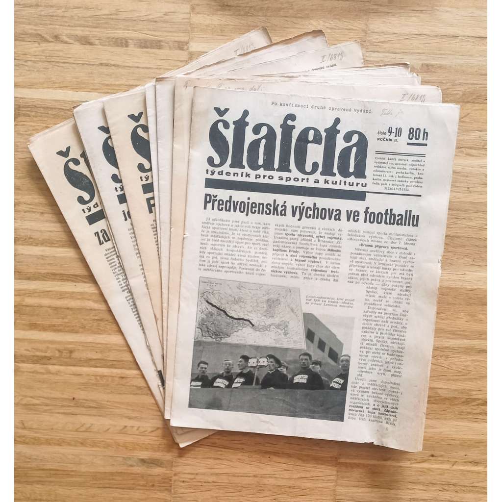 Štafeta, ročník II., číslo 9-10, 11-12, 19-20, 21-22, 23-24, 27-28, 31-32, 33-34, 35-36, 37-38 a 39-40/1934. Týdeník pro sport a kulturu (1. republika, noviny, časopis)
