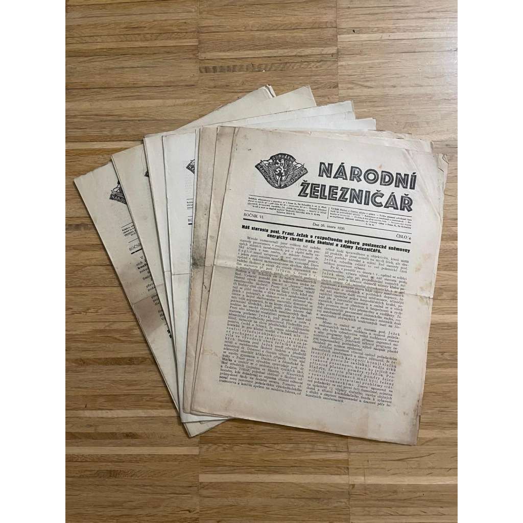 Národní železničář, ročník VI., čísla 4-19 a 21-24/1930 (staré noviny, 1. republika) - [železnice, lokomotiva, doprava] není kompletní