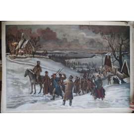 Rtyně v Podkrkonoší, selské povstání roku 1775 - dějepis - školní plakát, výukový obraz - Vzbouření selského lidu před Rtyňskou rychtou