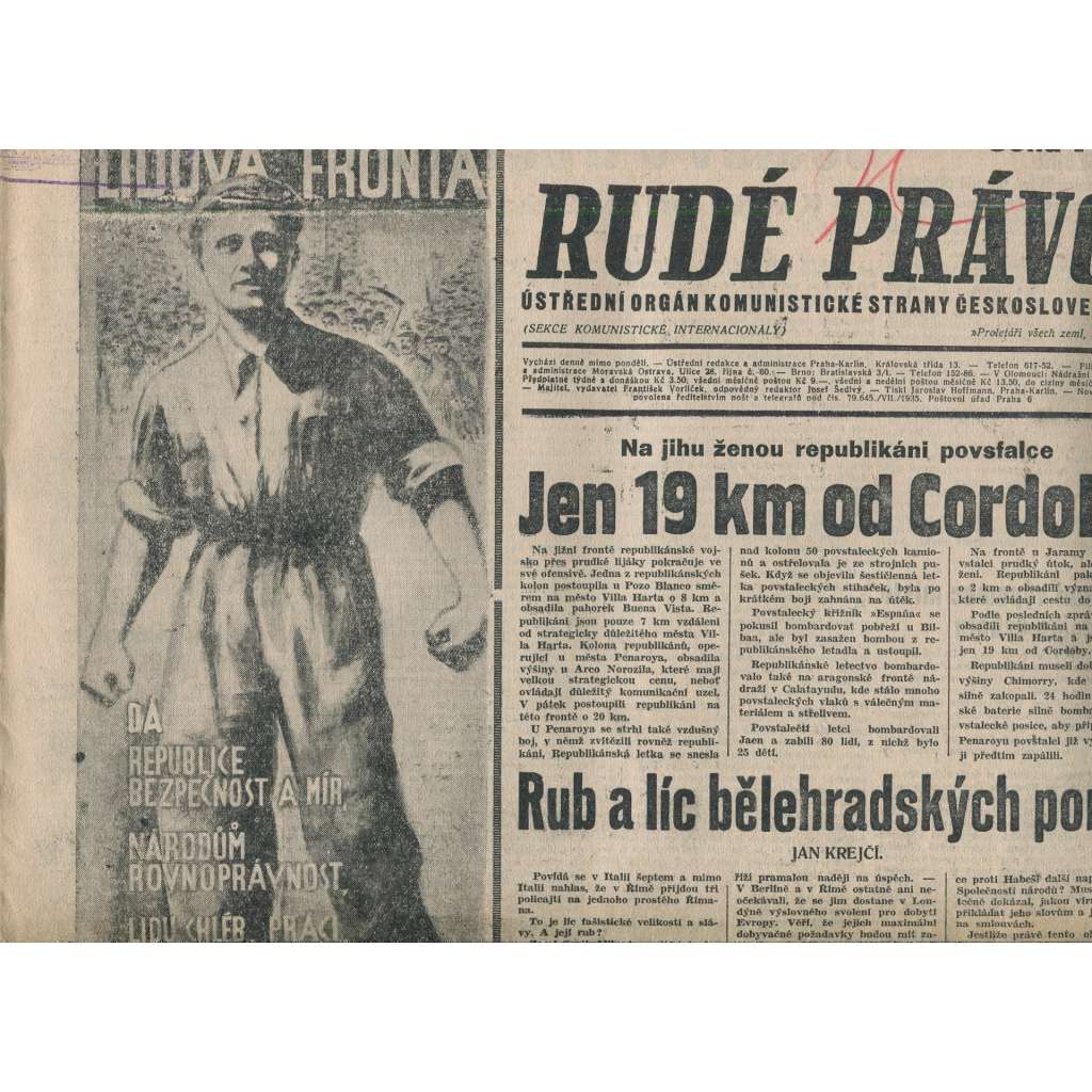Rudé právo (4.4.1937) - 1. republika, staré noviny