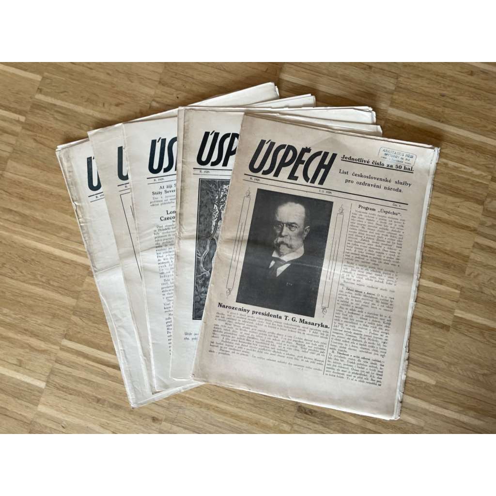 Týdeník Úspěch, ročník I., číslo 1-20/1929 (boj s alkoholem, prohibice,protialkoholové)