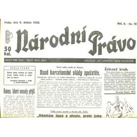 Národní právo, ročník II., číslo 13/1938. Oficielní list národní obce fašistické (noviny)