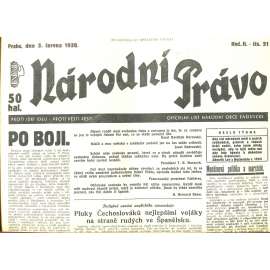 Národní právo, ročník II., číslo 21/1938. Oficielní list národní obce fašistické (noviny)