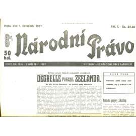 Národní právo, ročník I., číslo 39-40/1937. Oficielní list národní obce fašistické (noviny)