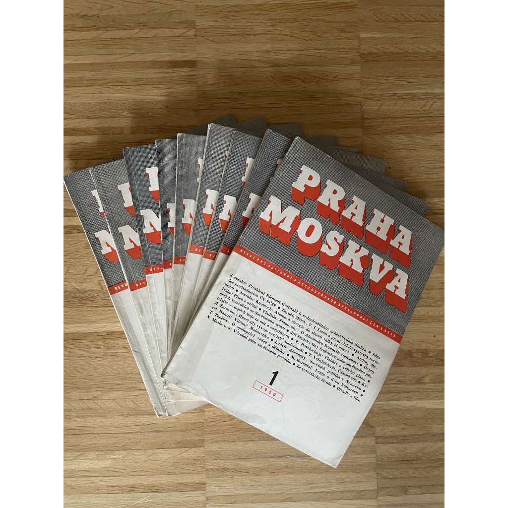 Praha-Moskva, ročník V., číslo 1-10/1950. Revue pro kulturní a hospodářskou spolupráci ČSR a SSSR [Sovětský svaz, Rusko, komunismus, časopis]