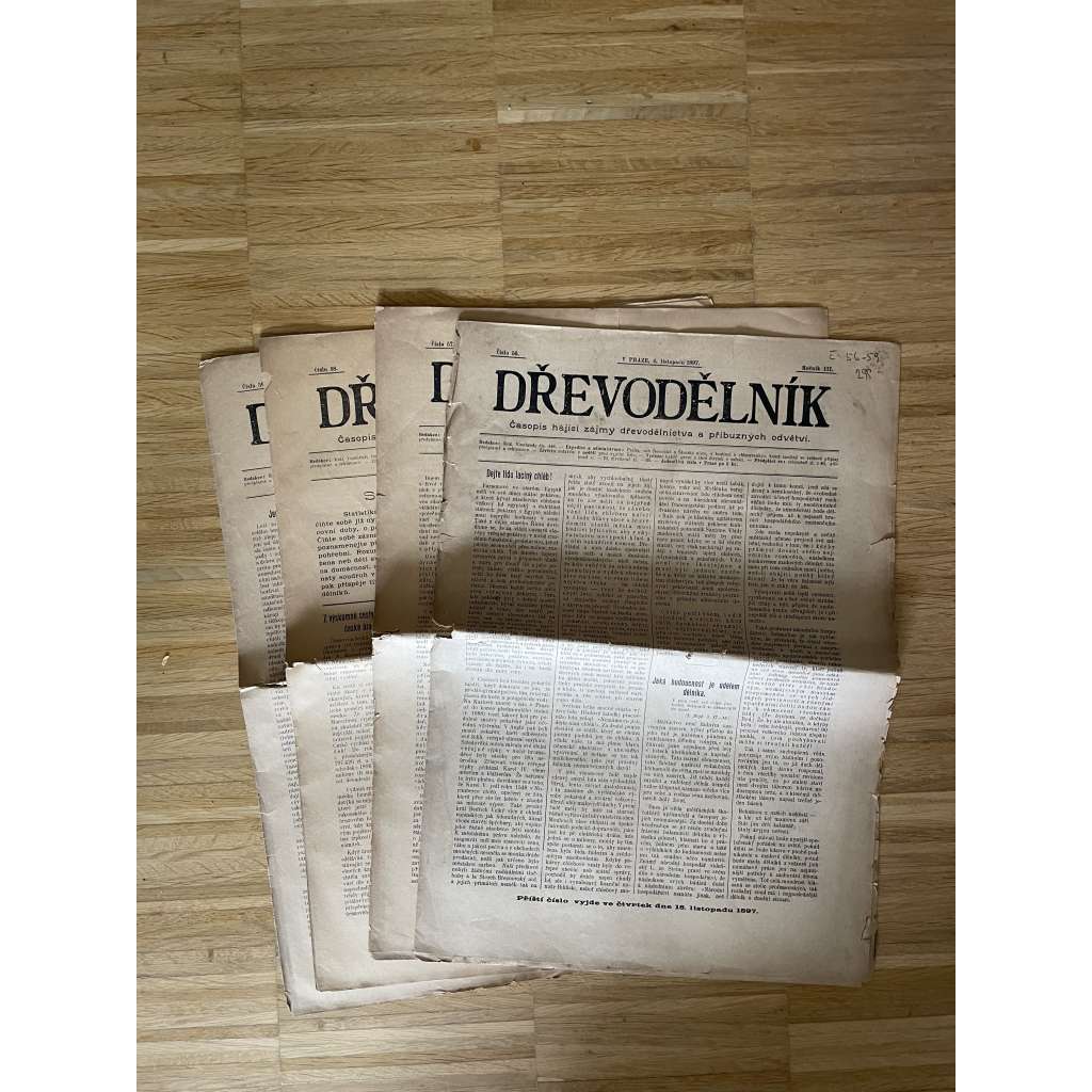 Kovodělník, ročník III., číslo 56-59/1897 (staré noviny, odbory, levicová literatura, 4 čísla) Časopis hájící zájmy dřevodělnictva a příbuzných odvětví