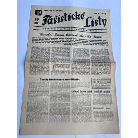 Fašistické listy, ročník IV., číslo 19/1934. Oficielní list Národní obce fašistické (noviny, pravicová literatura, 1. republika)