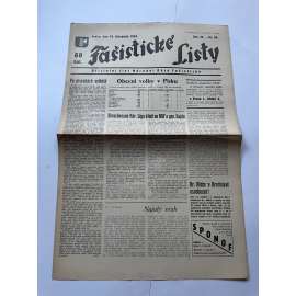 Fašistické listy, ročník IV., číslo 26/1934. Oficielní list Národní obce fašistické (noviny, pravicová literatura, 1. republika)