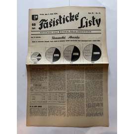 Fašistické listy, ročník IV., číslo 21/1934. Oficielní list Národní obce fašistické (noviny, pravicová literatura, 1. republika)