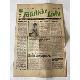 Fašistické listy, ročník VI., číslo 37/1936. Oficielní list Národní obce fašistické (noviny, pravicová literatura, 1. republika)