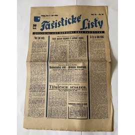 Fašistické listy, ročník VI., číslo 36/1936. Oficielní list Národní obce fašistické (noviny, pravicová literatura, 1. republika)