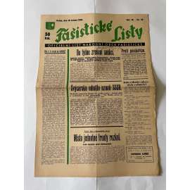 Fašistické listy, ročník VI., číslo 25/1936. Oficielní list Národní obce fašistické (noviny, pravicová literatura, 1. republika)