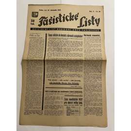 Fašistické listy, ročník V., číslo 29/1935. Oficielní list Národní obce fašistické (noviny, pravicová literatura, 1. republika)