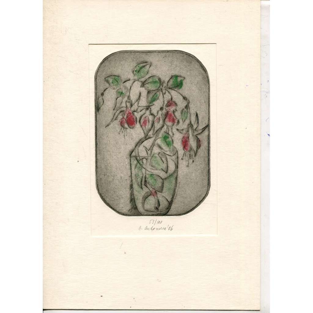 Květiny, barevná suchá jehla (Alena Antonová) - 2006