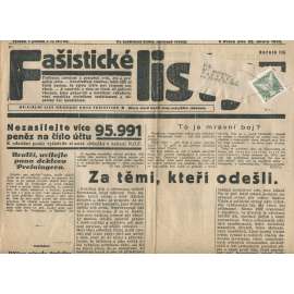 Fašistické listy, ročník III., číslo 16/1933. Oficiální list Národní obce fašistické (noviny, pravicová literatura, 1. republika)