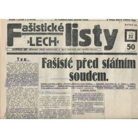 Fašistické listy, ročník III., číslo 37/1933. Oficiální list Národní obce fašistické (noviny, pravicová literatura, 1. republika)