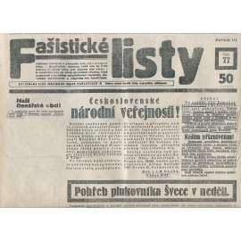 Fašistické listy, ročník III., číslo 77/1933. Oficiální list Národní obce fašistické (noviny, pravicová literatura, 1. republika)