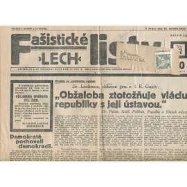 Fašistické listy, ročník III., číslo 47/1933. Oficiální list Národní obce fašistické (noviny, pravicová literatura, 1. republika)